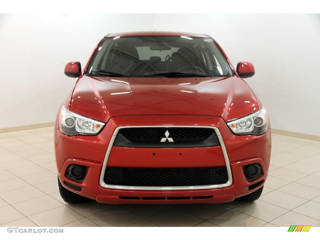 2011 Outlander Sport ES - Rally Red Metallic / Black photo #2