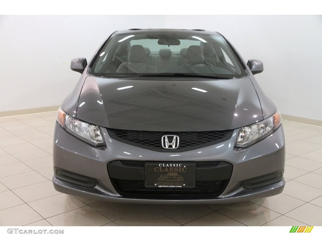 2012 Civic EX Coupe - Polished Metal Metallic / Gray photo #2
