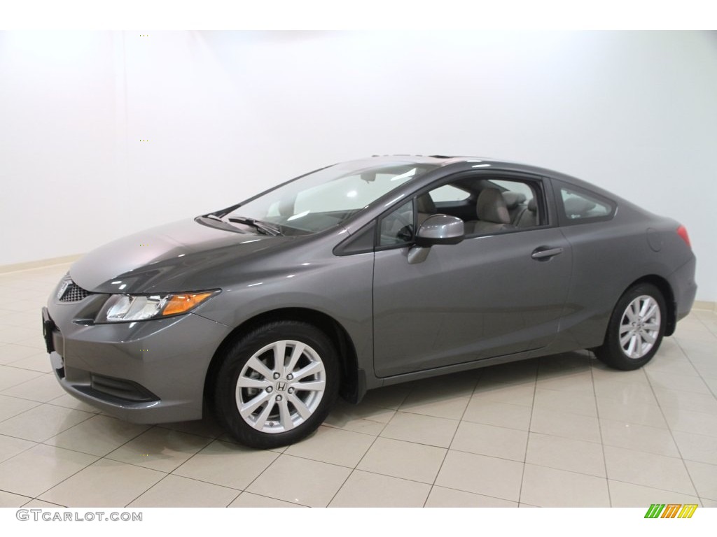 2012 Civic EX Coupe - Polished Metal Metallic / Gray photo #3