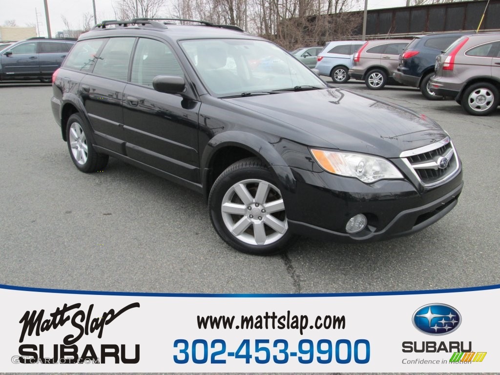 2009 Outback 2.5i Special Edition Wagon - Obsidian Black Pearl / Off Black photo #1