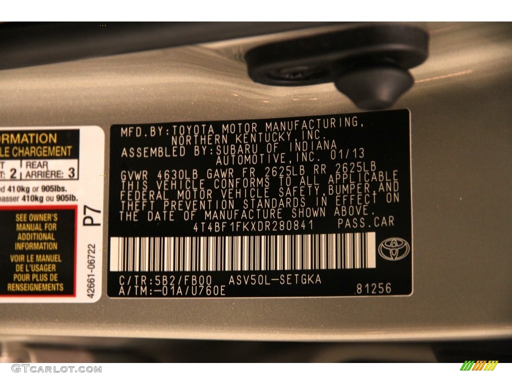 2013 Camry XLE - Champagne Mica / Ivory photo #21