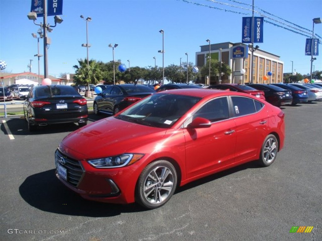 2017 Elantra Limited - Red / Beige photo #6