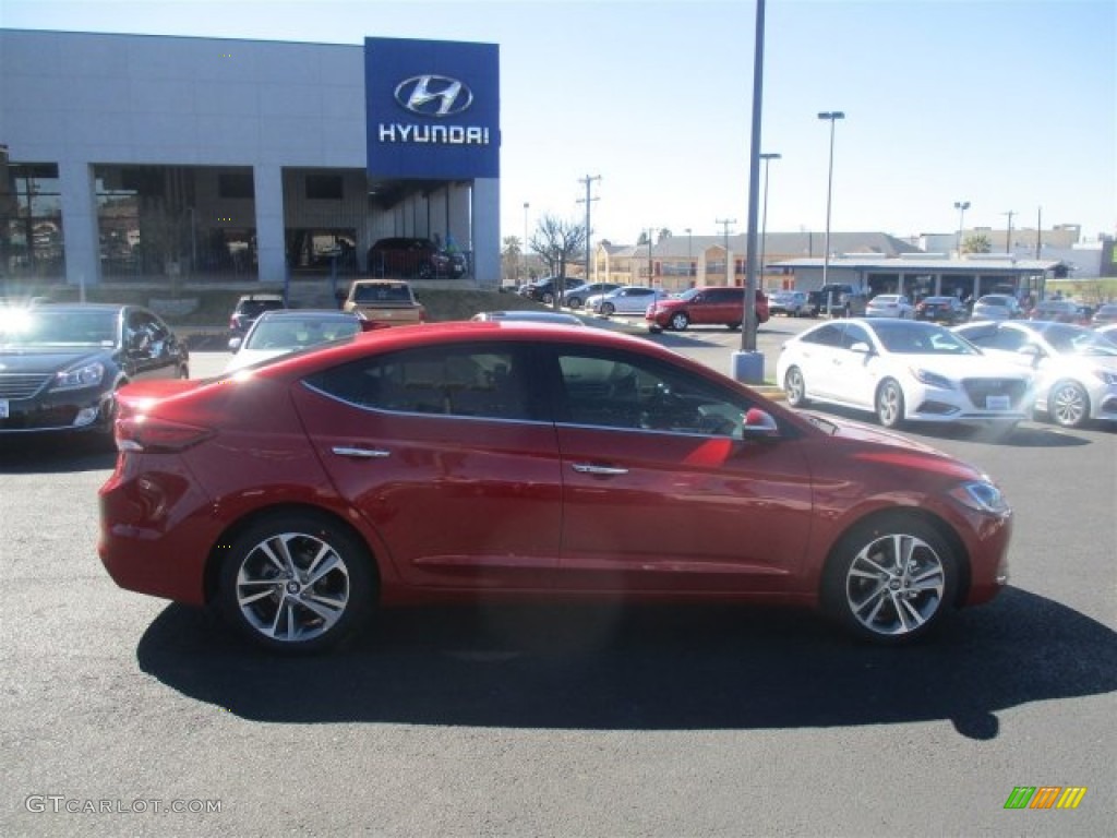 2017 Elantra Limited - Red / Beige photo #12