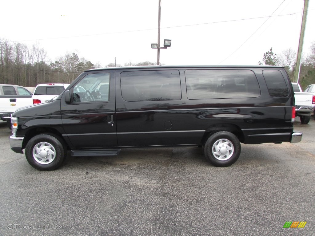 Black 2014 Ford E-Series Van E350 XLT Extended 15 Passenger Van Exterior Photo #110676509