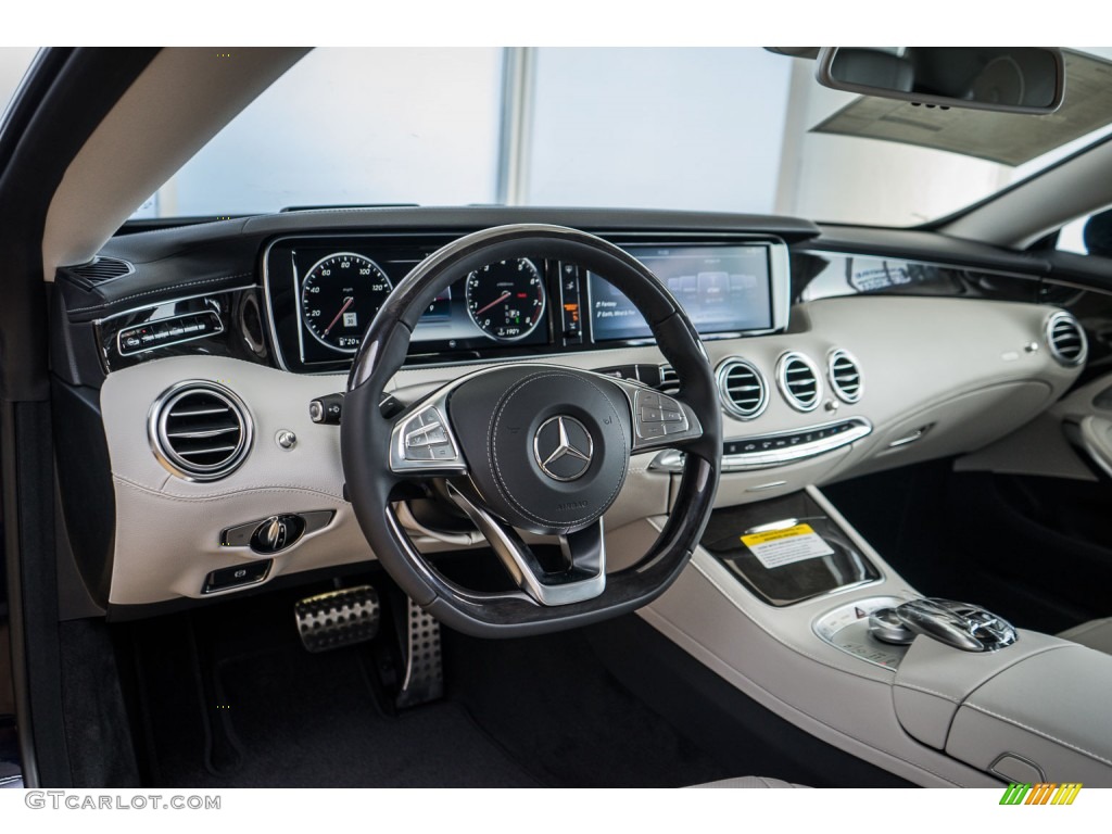 2016 Mercedes-Benz S 550 4Matic Coupe Crystal Grey/Seashell Grey Dashboard Photo #110682620