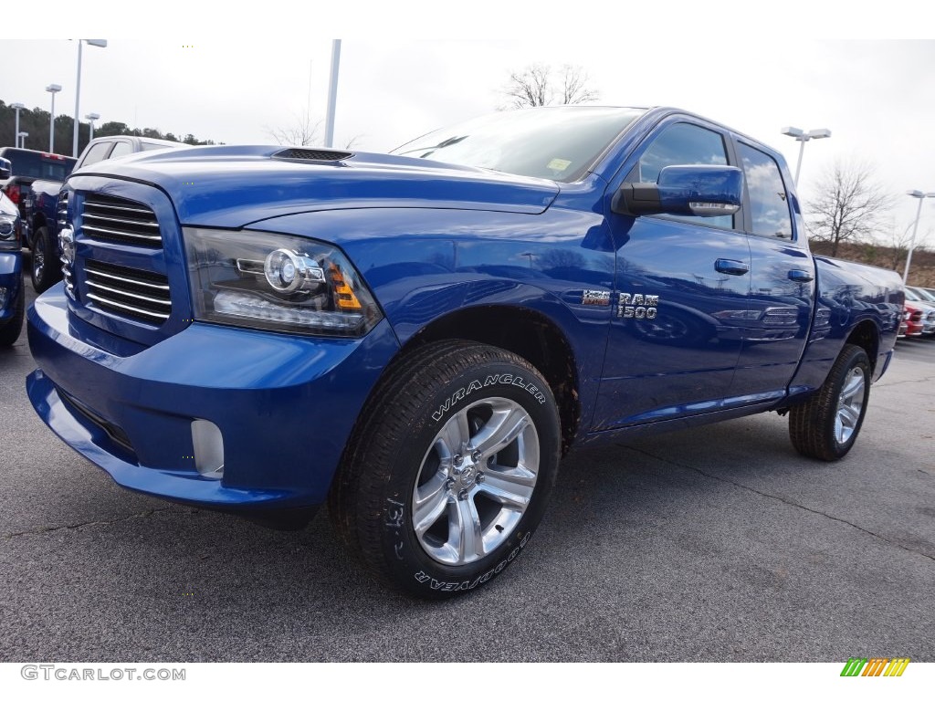 Blue Streak Pearl 2016 Ram 1500 Sport Quad Cab Exterior Photo #110682979