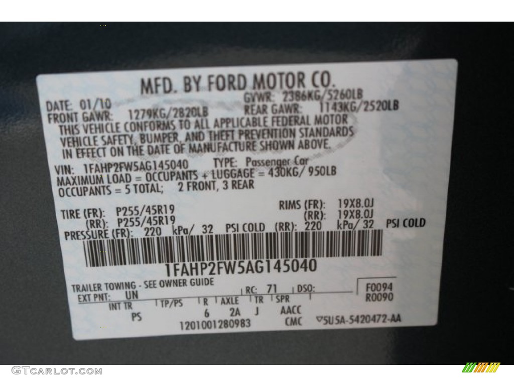 2010 Taurus Limited - Steel Blue Metallic / Light Stone photo #42