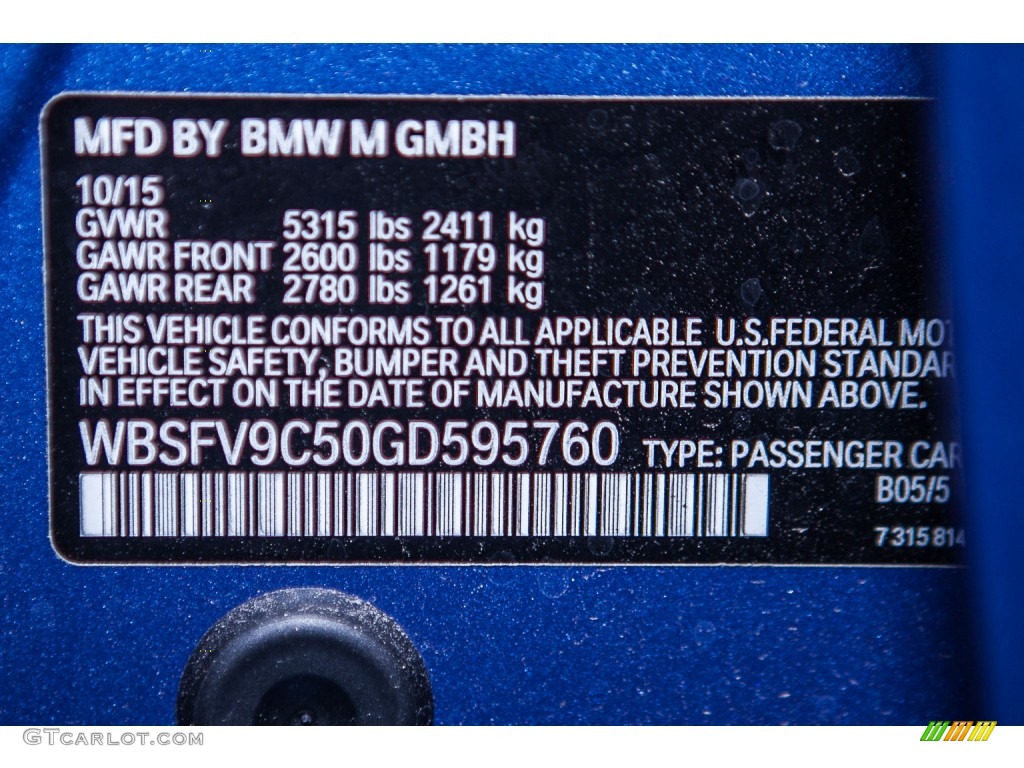 2016 M5 Sedan - Monte Carlo Blue Metallic / Silverstone photo #7