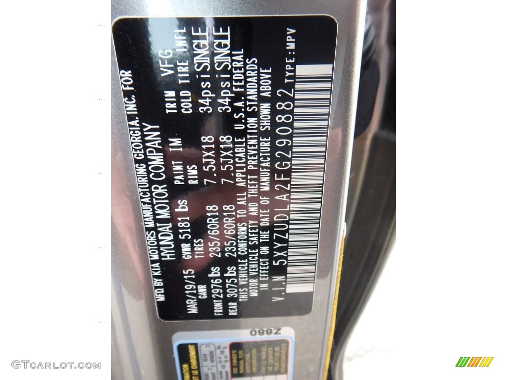 2015 Santa Fe Sport Color Code IM for Mineral Gray Photo #110698030
