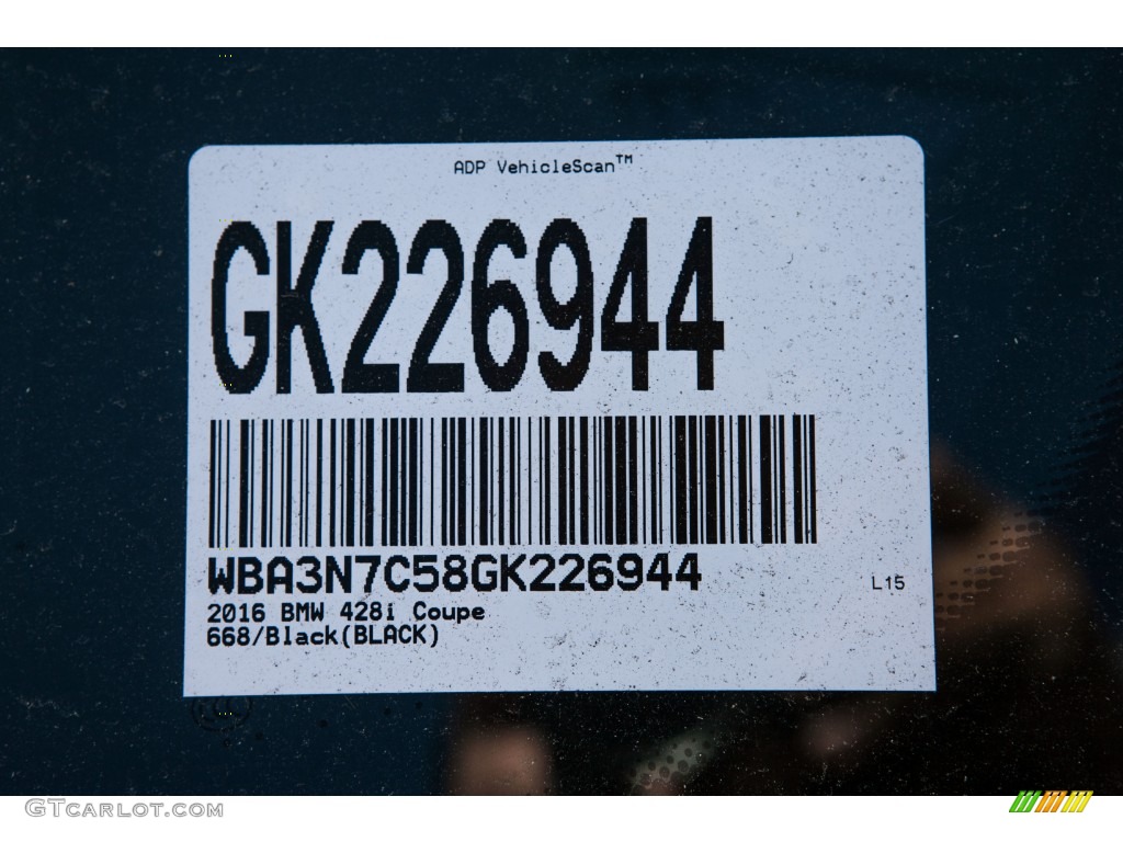 2016 4 Series 428i Coupe - Jet Black / Black photo #8