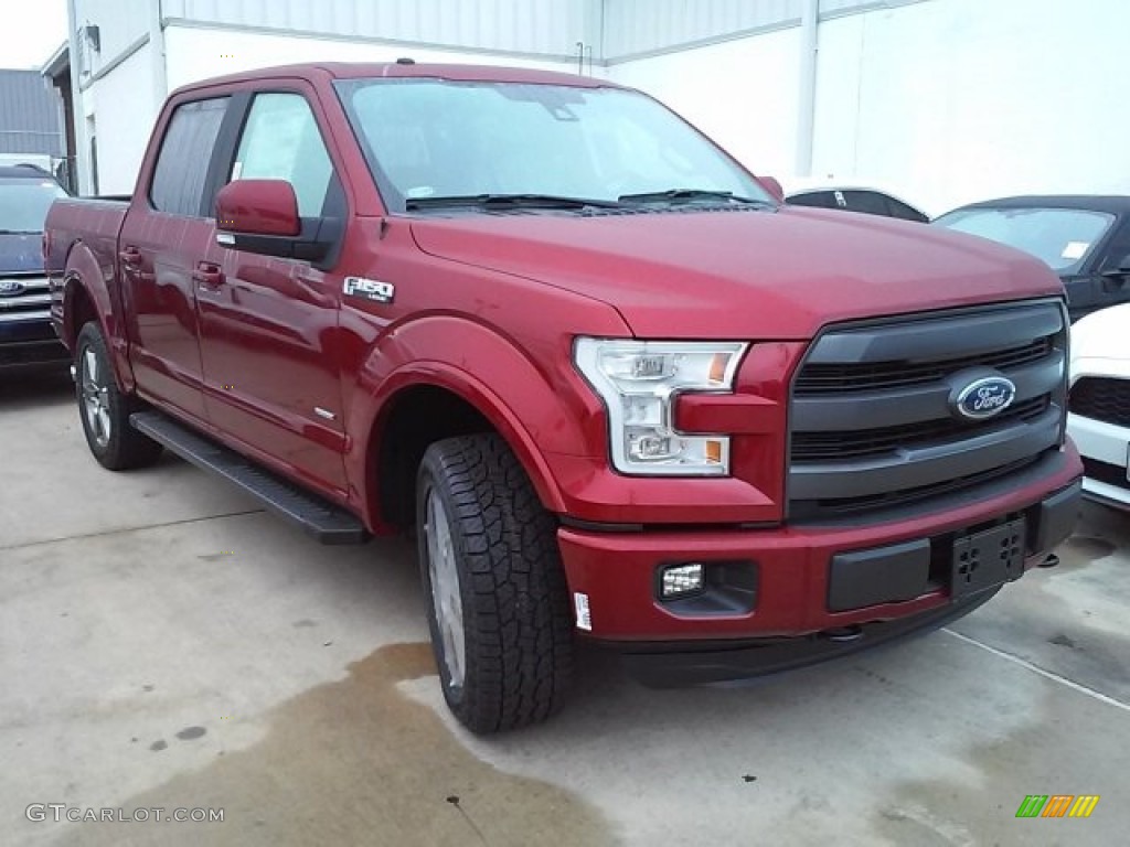 2016 F150 Lariat SuperCrew 4x4 - Ruby Red / Black photo #33