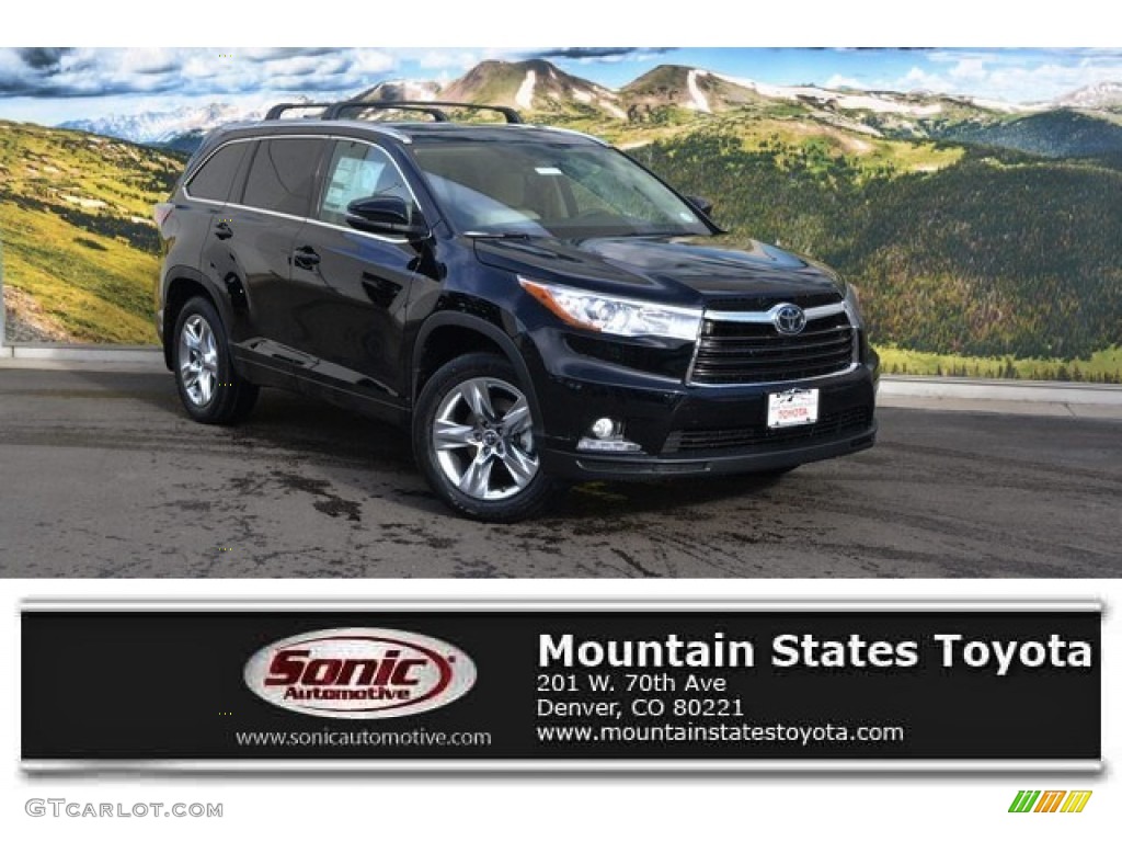 2016 Highlander Limited Platinum AWD - Midnight Black Metallic / Almond photo #1