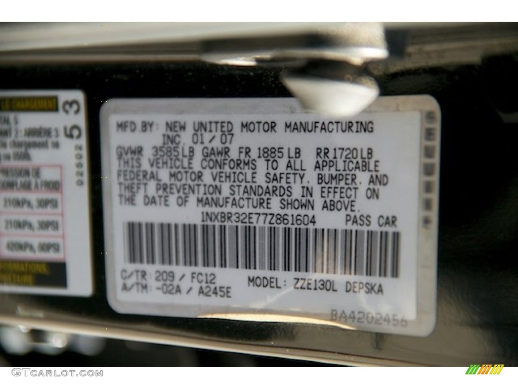 2007 Corolla S - Black Sand Pearl / Dark Charcoal photo #27