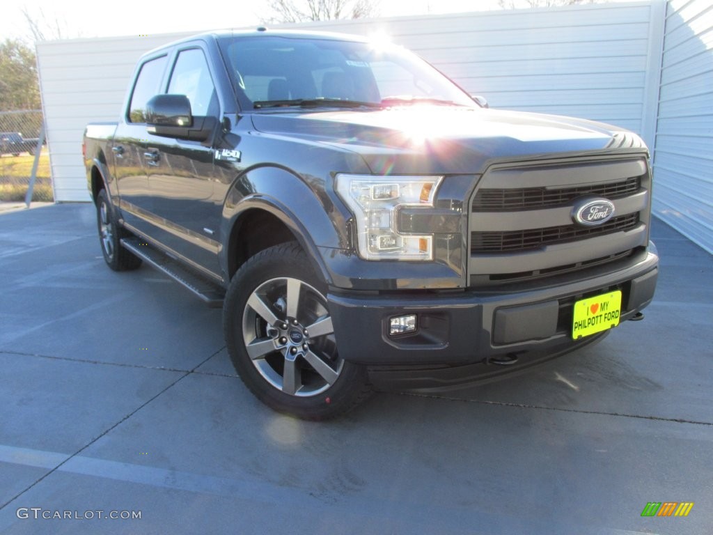 2016 F150 Lariat SuperCrew 4x4 - Lithium Gray / Black photo #2