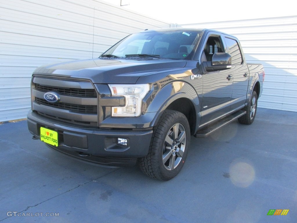 2016 F150 Lariat SuperCrew 4x4 - Lithium Gray / Black photo #7