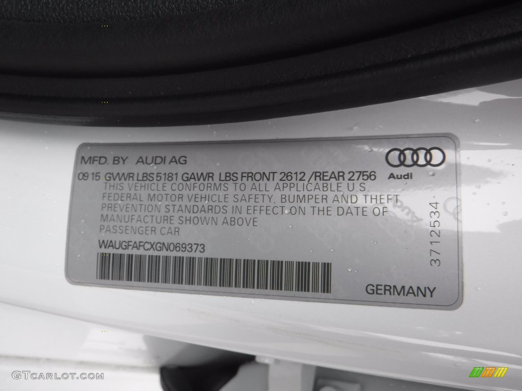 2016 A6 2.0 TFSI Premium Plus quattro - Glacier White Metallic / Black photo #40
