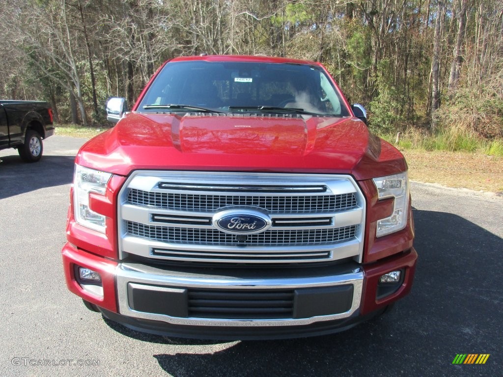 2016 F150 Platinum SuperCrew - Ruby Red / Platinum Brunello photo #12