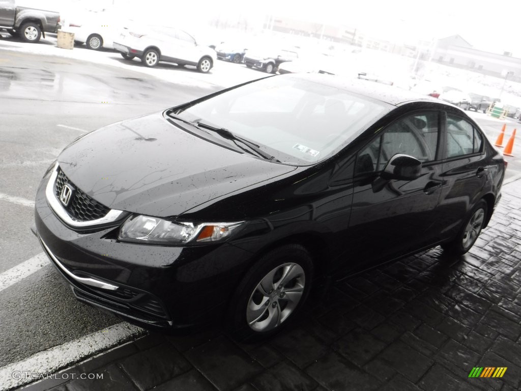 2013 Civic LX Sedan - Crystal Black Pearl / Black photo #5