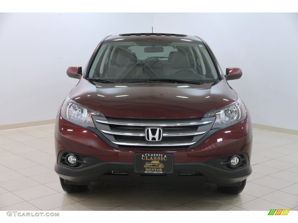 2014 CR-V EX AWD - Basque Red Pearl II / Gray photo #2