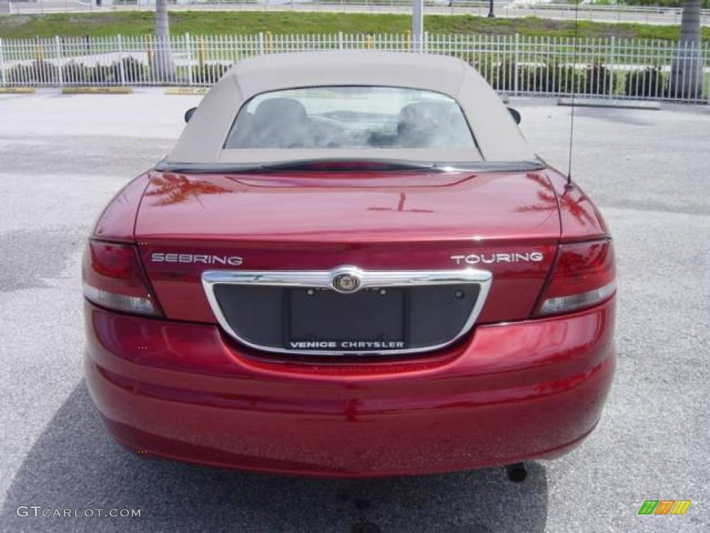 2006 Sebring Touring Convertible - Inferno Red Crystal Pearl / Taupe photo #5