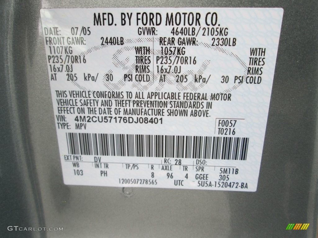 2006 Mariner Premier 4WD - Light Tundra Metallic / Pebble/Light Parchment photo #28