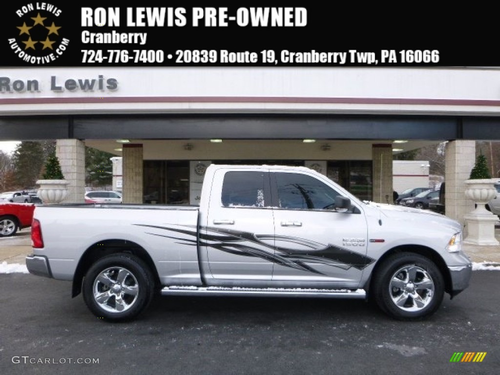 2015 1500 SLT Quad Cab 4x4 - Bright Silver Metallic / Black/Diesel Gray photo #1