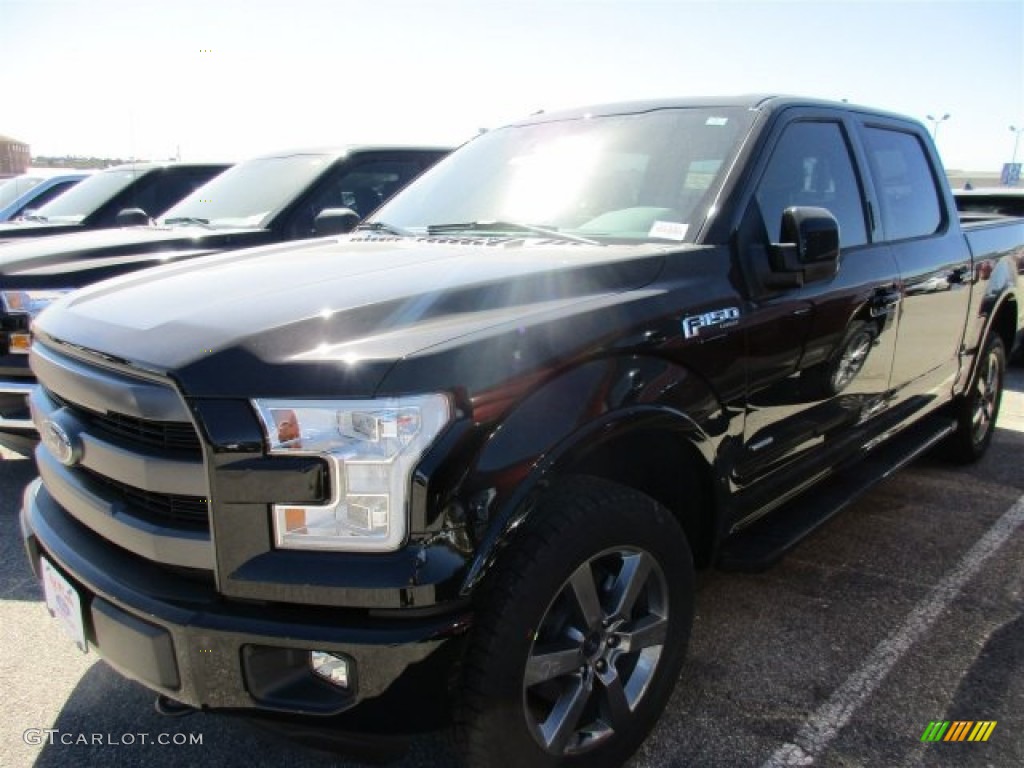 2016 F150 Lariat SuperCrew 4x4 - Shadow Black / Black photo #2