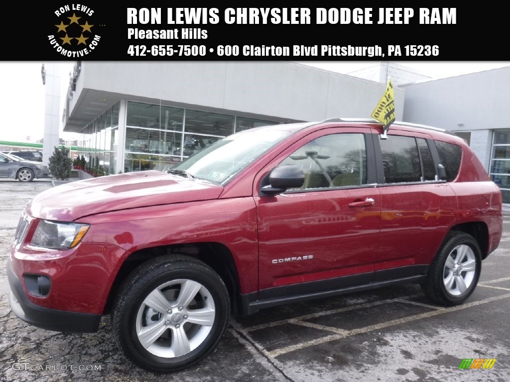 2016 Compass Sport 4x4 - Deep Cherry Red Crystal Pearl / Light Pebble Beige/Dark Slate Gray photo #1