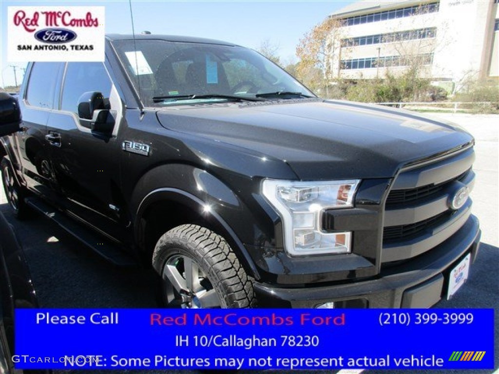 2016 F150 Lariat SuperCrew 4x4 - Shadow Black / Black photo #1