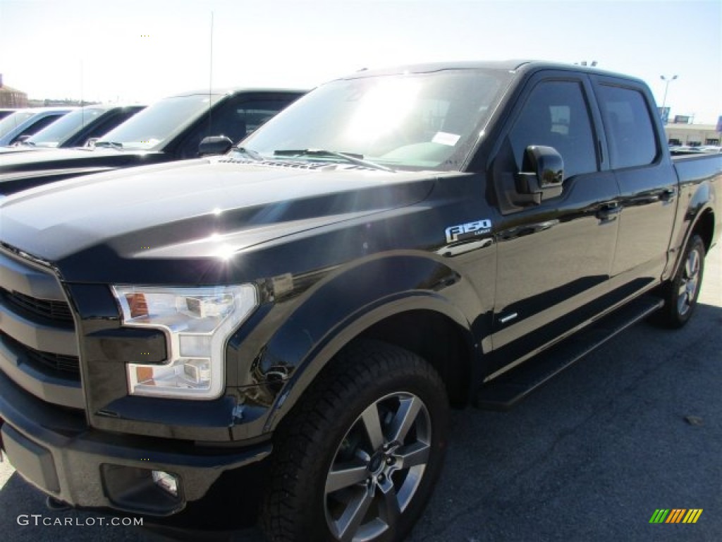 2016 F150 Lariat SuperCrew 4x4 - Shadow Black / Black photo #2