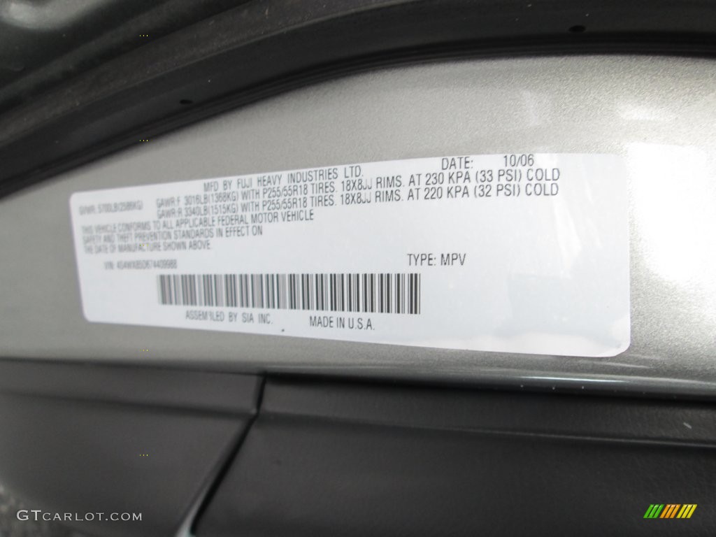 2007 B9 Tribeca Limited 7 Passenger - Titanium Silver Metallic / Slate Gray photo #30
