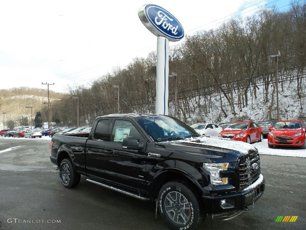 2016 F150 XLT SuperCab 4x4 - Shadow Black / Black photo #3