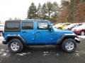 2016 Hydro Blue Pearl Jeep Wrangler Unlimited Sport 4x4  photo #9