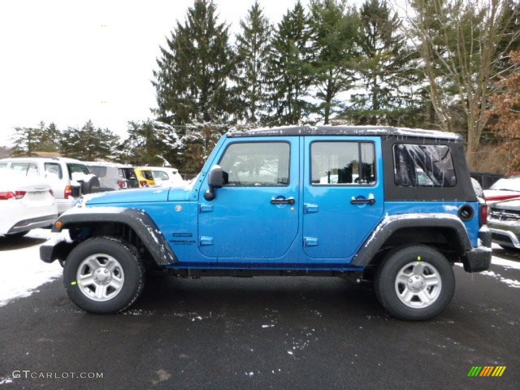2016 Wrangler Unlimited Sport 4x4 - Hydro Blue Pearl / Black photo #3