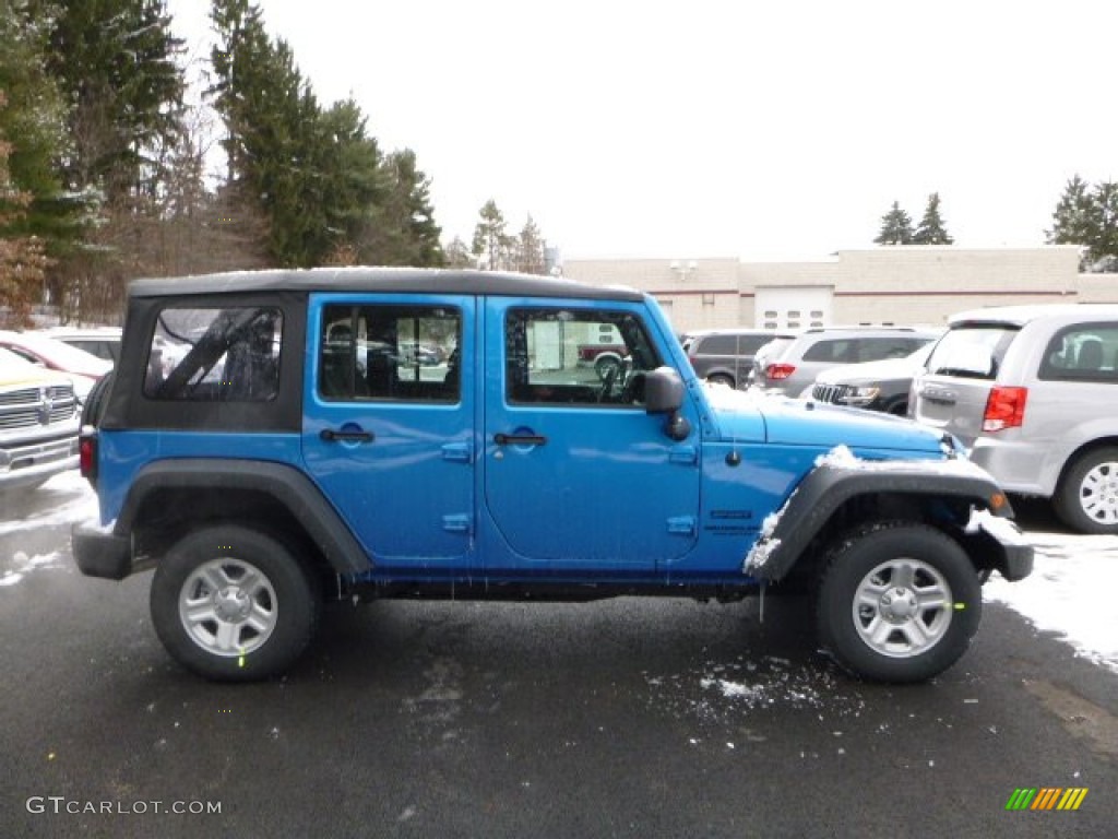 2016 Wrangler Unlimited Sport 4x4 - Hydro Blue Pearl / Black photo #11