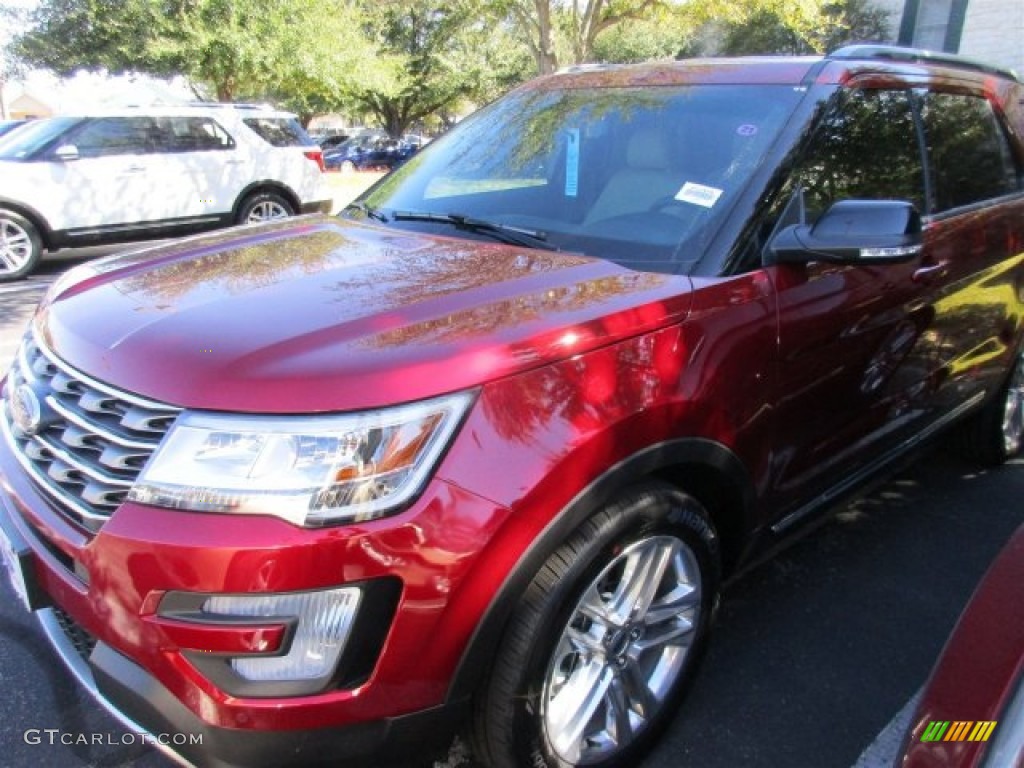 2016 Explorer XLT - Ruby Red Metallic Tri-Coat / Medium Light Camel photo #2