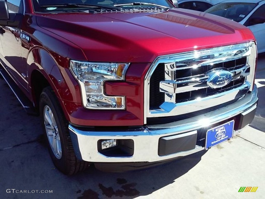 2015 F150 XLT SuperCrew - Ruby Red Metallic / Medium Earth Gray photo #3