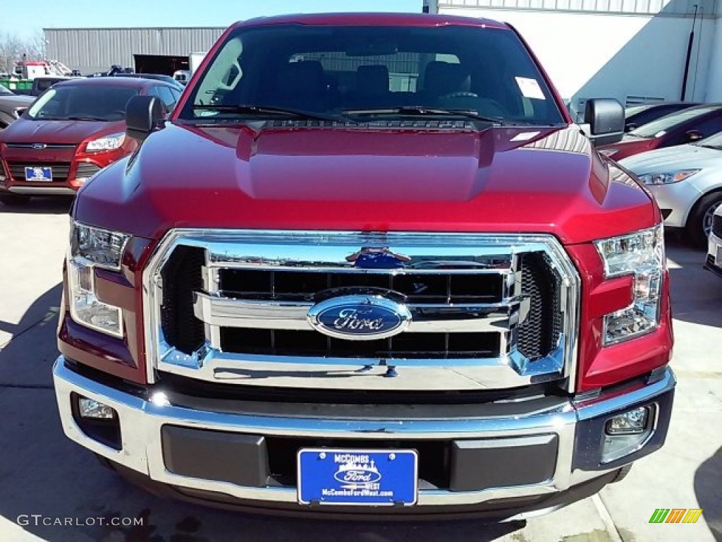 2015 F150 XLT SuperCrew - Ruby Red Metallic / Medium Earth Gray photo #8