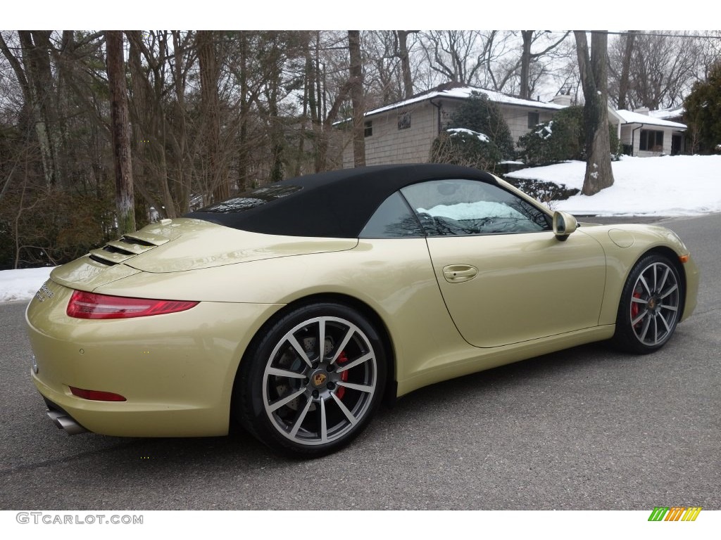 2013 911 Carrera S Cabriolet - Lime Gold Metallic / Black photo #6