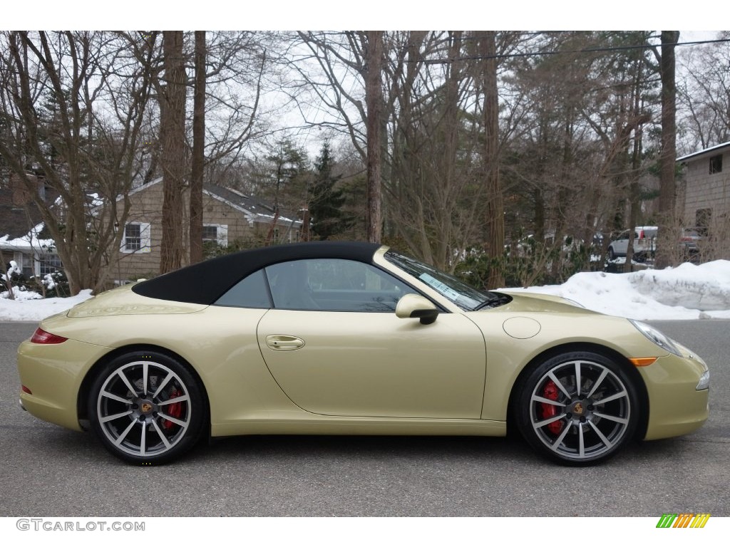 2013 911 Carrera S Cabriolet - Lime Gold Metallic / Black photo #7