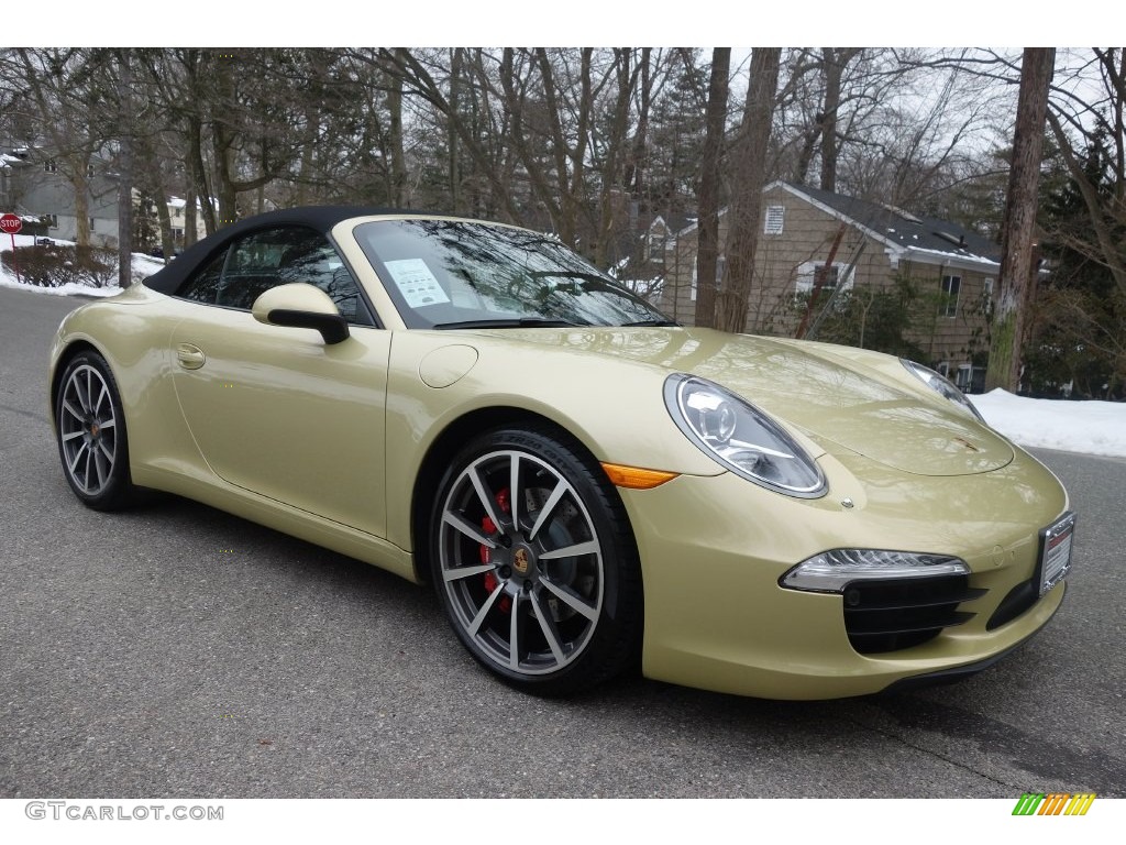 2013 911 Carrera S Cabriolet - Lime Gold Metallic / Black photo #8