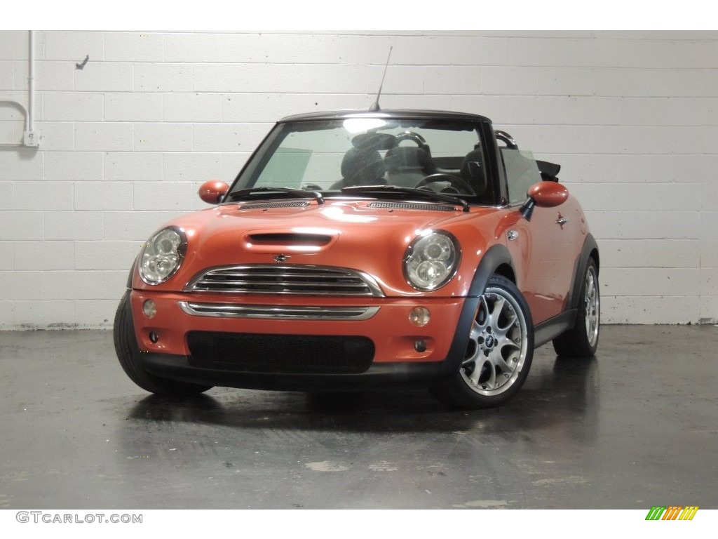 2005 Cooper S Convertible - Hot Orange Metallic / Space Grey/Panther Black photo #3