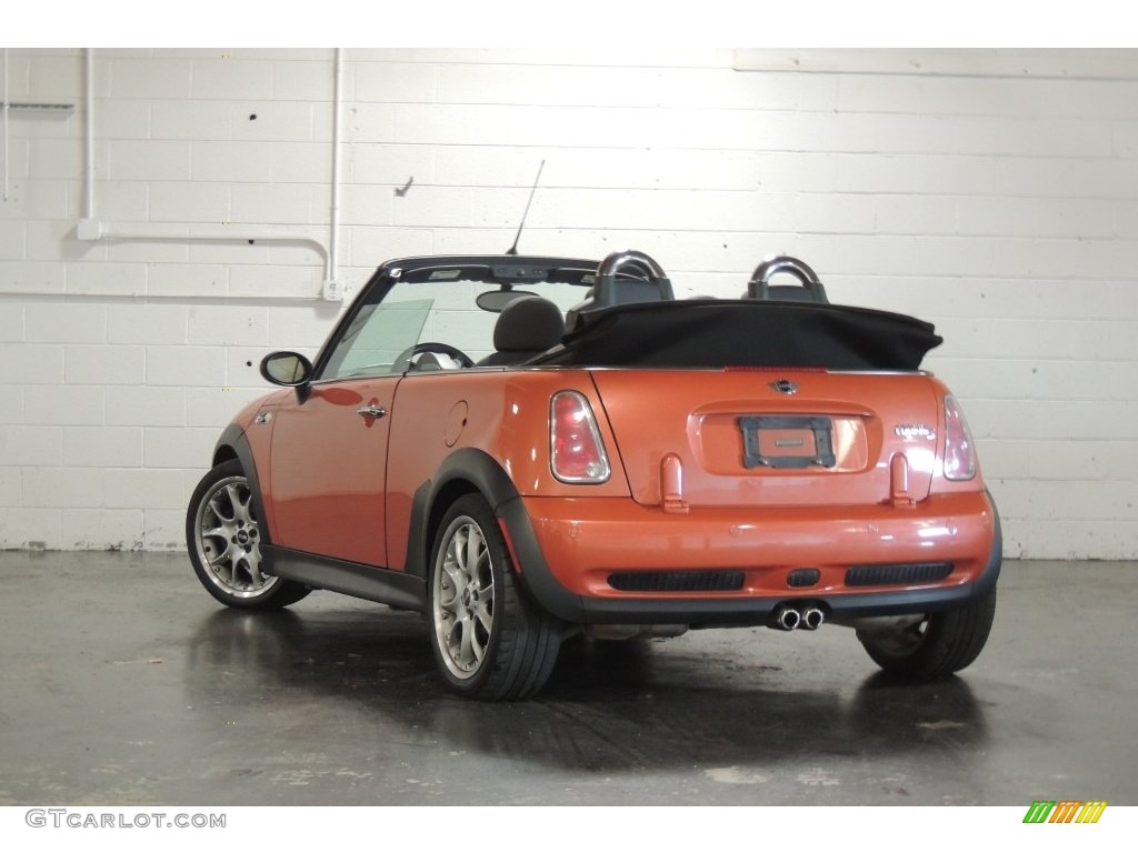 2005 Cooper S Convertible - Hot Orange Metallic / Space Grey/Panther Black photo #12