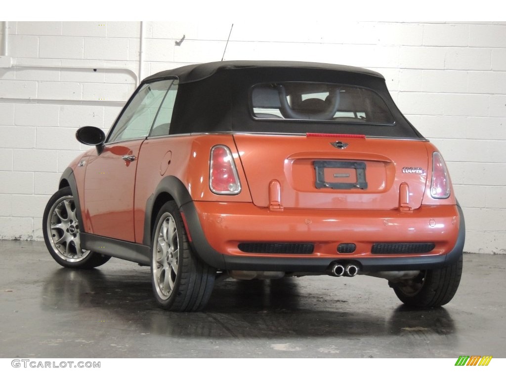 2005 Cooper S Convertible - Hot Orange Metallic / Space Grey/Panther Black photo #13