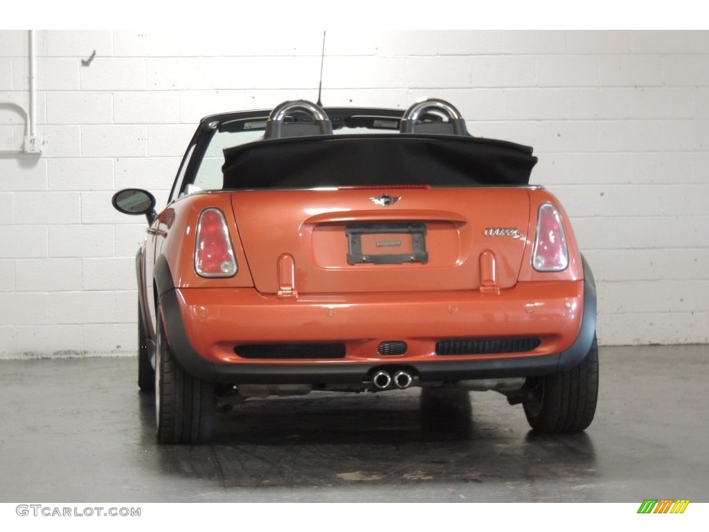 2005 Cooper S Convertible - Hot Orange Metallic / Space Grey/Panther Black photo #14
