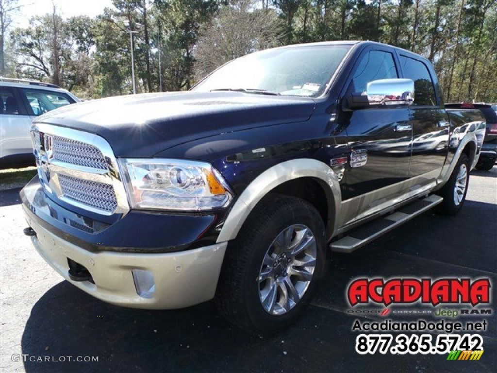 2016 1500 Laramie Longhorn Crew Cab - Brilliant Black Crystal Pearl / Canyon Brown/Light Frost Beige photo #1