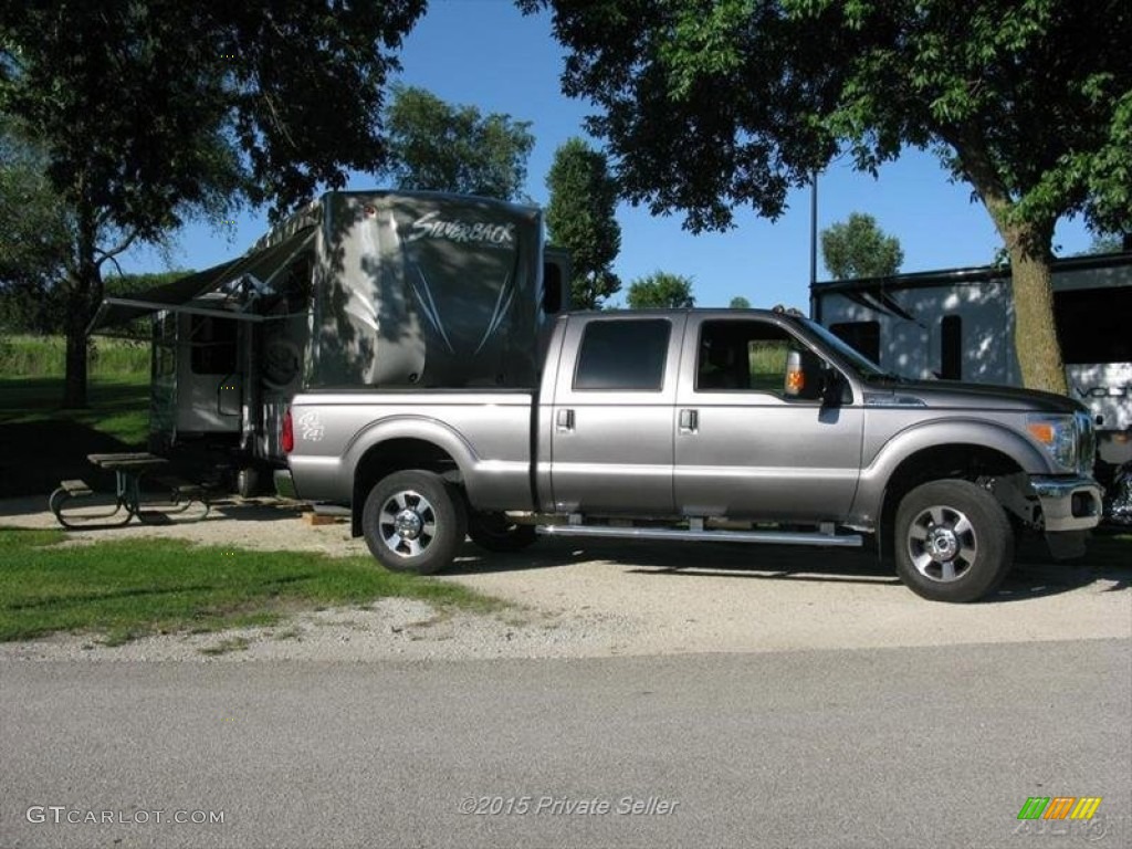 2014 F250 Super Duty Lariat Crew Cab 4x4 - Ingot Silver Metallic / Black photo #1