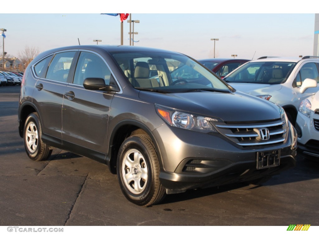 2013 CR-V LX AWD - Polished Metal Metallic / Gray photo #2