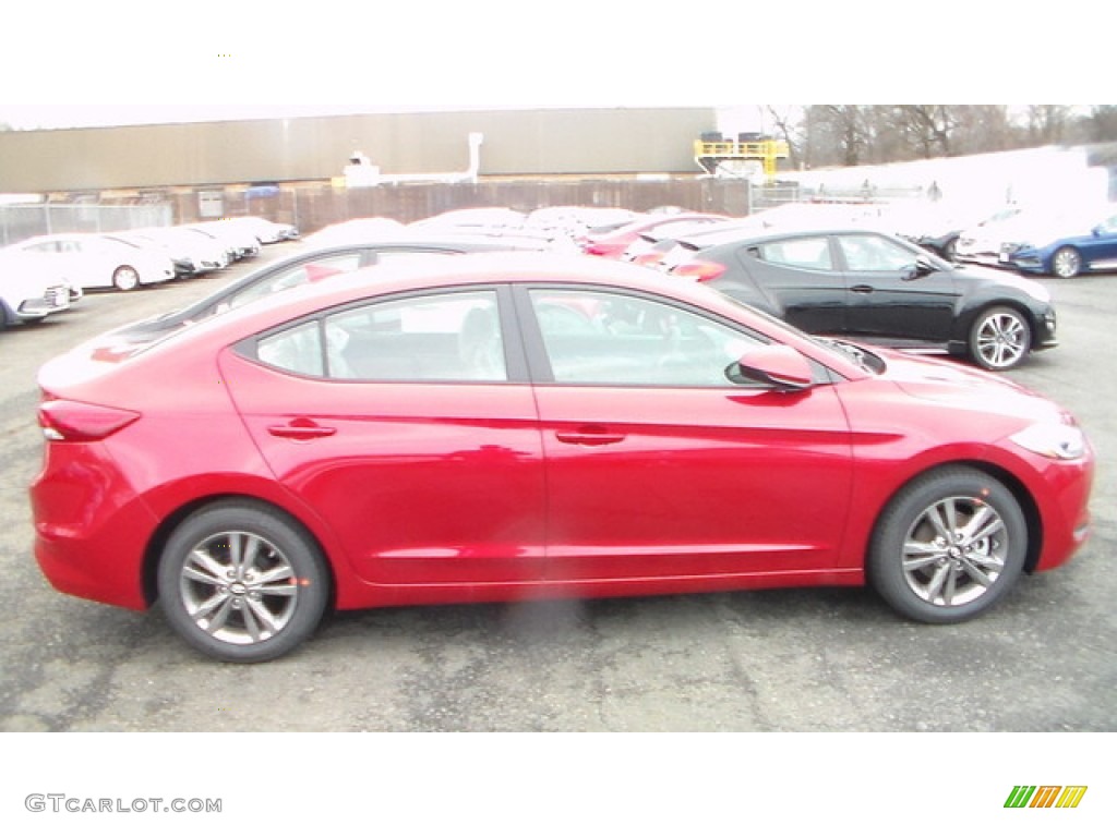 2017 Elantra Limited - Red / Beige photo #3