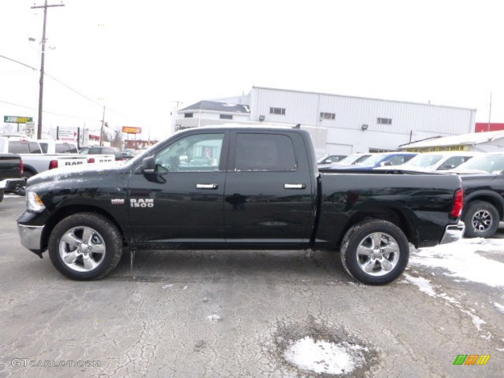 2016 1500 Big Horn Crew Cab 4x4 - Black Forest Green Pearl / Black/Diesel Gray photo #3